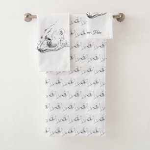 Serviettes faites sur commande réglées d'ours