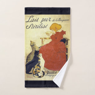 Serviettes françaises de Bath d'affiche de lait d