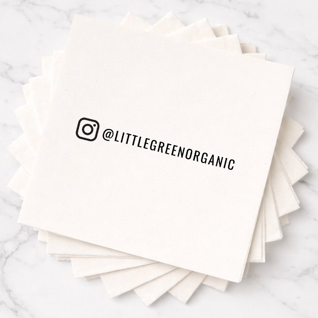 Serviettes Instagram | Vos Serviettes en Papier au (Add your Instagram name and logo to modern napkins for stylish offline promotion)