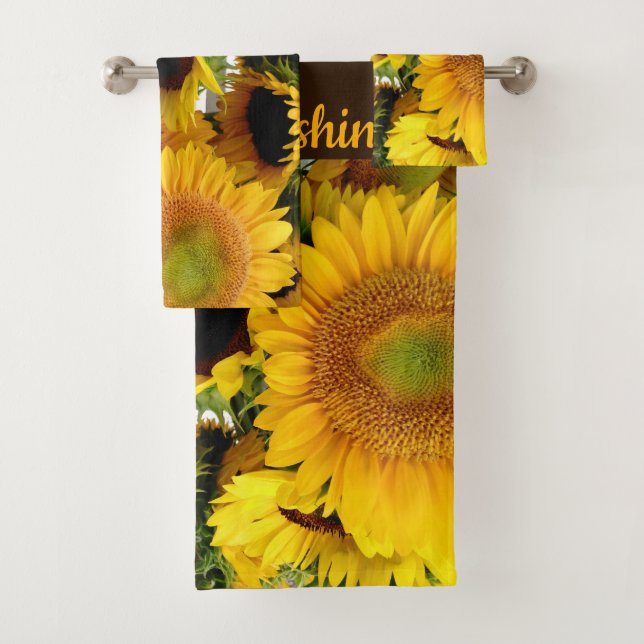 Serviettes Jaune Sunflower Ensemble Salle de bain  (En situation)