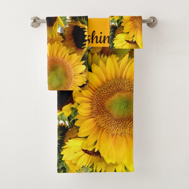Serviettes Jaune Sunflower Ensemble Salle de bain  (En situation)