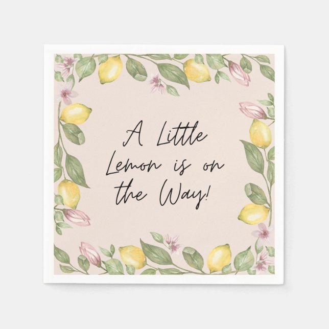 Serviettes jetables citron rose (Devant)