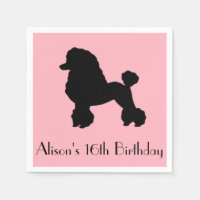 Serviettes jetables de jupe de caniche rose des an