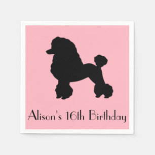 Serviettes jetables de jupe de caniche rose des an