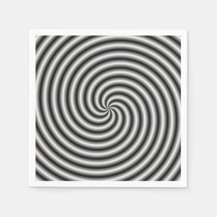 Serviettes jetables Le tourbillon en noir et blanc