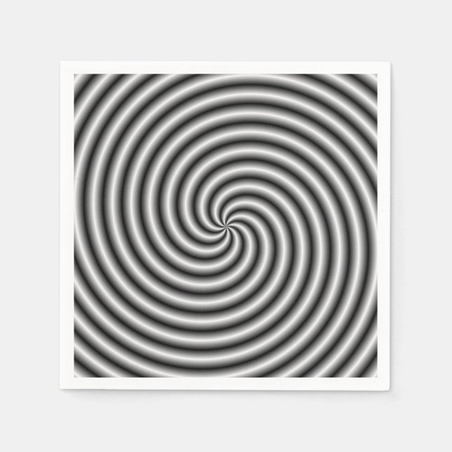 Serviettes jetables Le tourbillon en noir et blanc (Devant)
