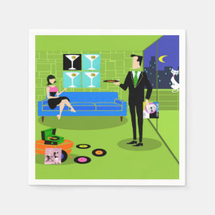 Serviettes jetables Rétro Urban Cartoon