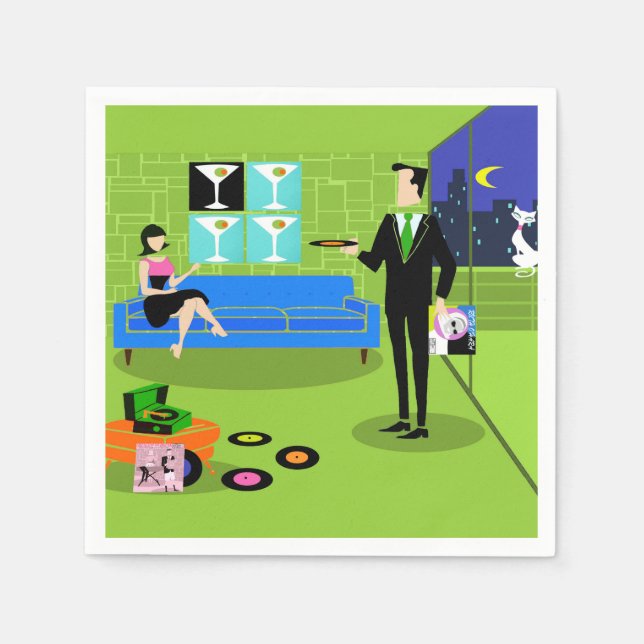 Serviettes jetables Rétro Urban Cartoon (Devant)