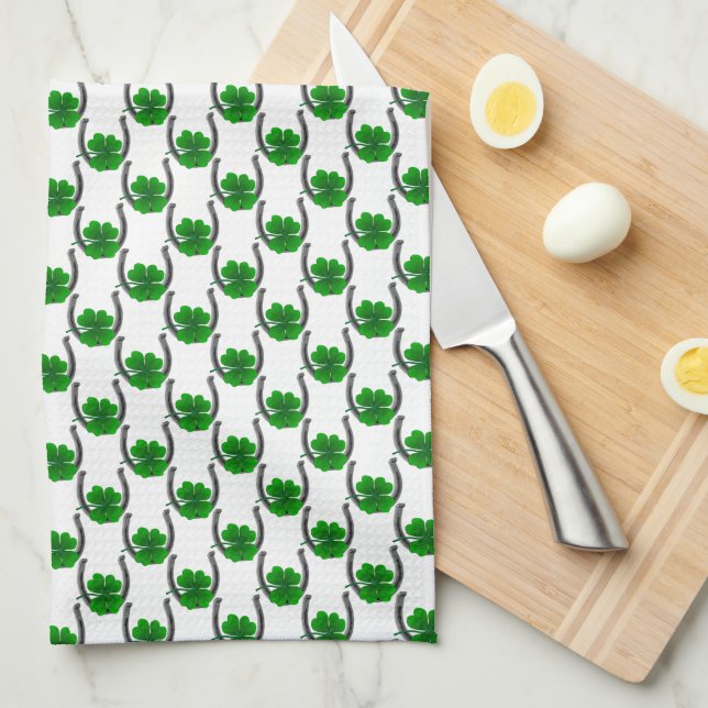 Serviettes Lucky St. Patrick's Tea Towels Personna (Quart Plié)