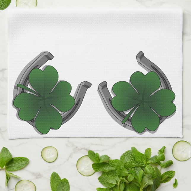 Serviettes Lucky St. Patrick's Tea Towels Personna (Plié)