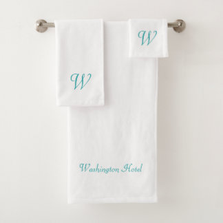 Serviettes Monogrammes Turquoise Personnalisées