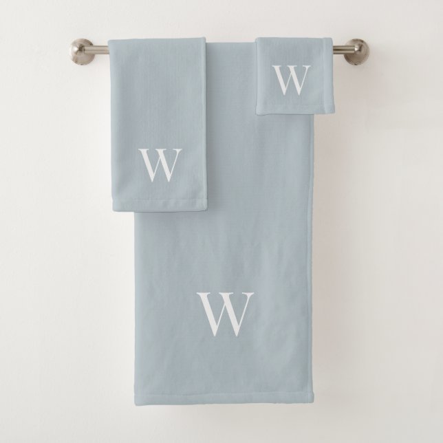 Serviettes personnalisées gris argenté Monogramme  (En situation)