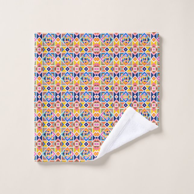 Serviettes présentant un motif de mosaïque vibrant (Gant de toilette)
