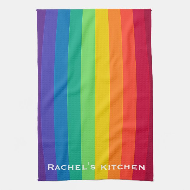 Serviettes rayées arc-en-ciel Serviette de cuisine (Vertical)