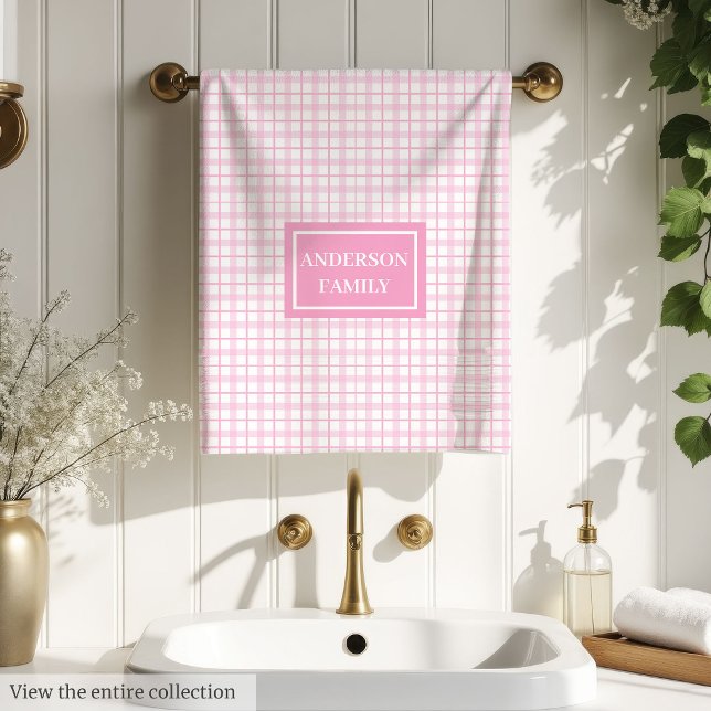 Serviettes Rose Clair Personnalisées Esthétique Mo (Personalized Light Pink Towels Modern Aesthetic Set)