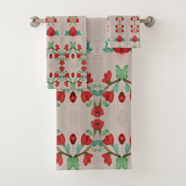 Serviettes Rouge Et Taupe (En situation)