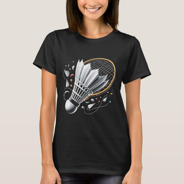 Servir des célébrations Badminton T-shirt graphiqu (Devant)