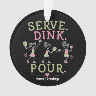 Servir Dink Verser Pickleball Humour Amusement Spo
