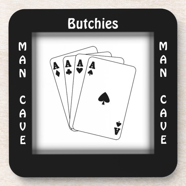 Ses dessous de verre de carré de caverne d'homme (Devant)