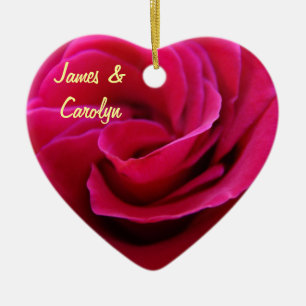 Ses ornements de nom de rose rose Date de mariage