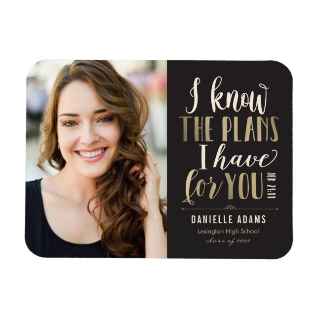 Ses plans Magnet de Faire-part de graduation (Horizontal)