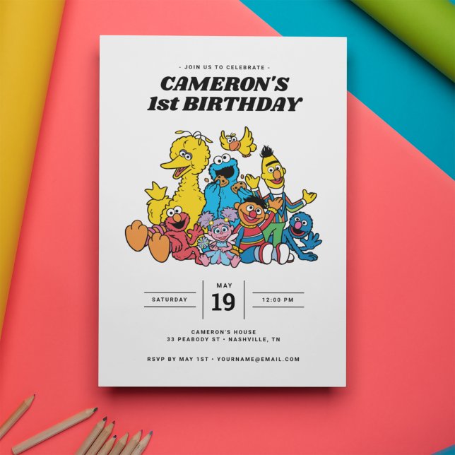 Sesame Street Pals 1er anniversaire Invitation (Créateur téléchargé)