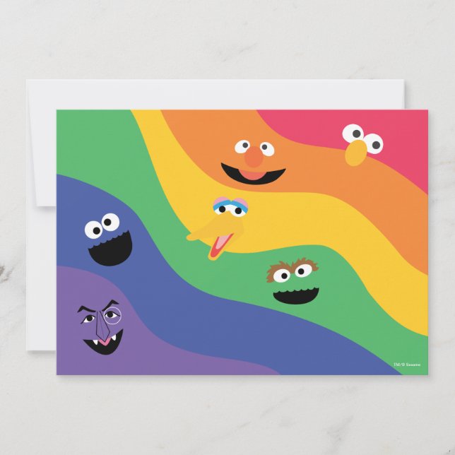 Sesame Street Pals Arc-en-ciel Invitation d'annive (Devant)