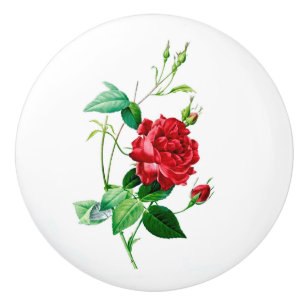 S'est levé le bouton en céramique rouge