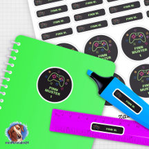 Set - 26 autocollants de nom de manette de jeu |