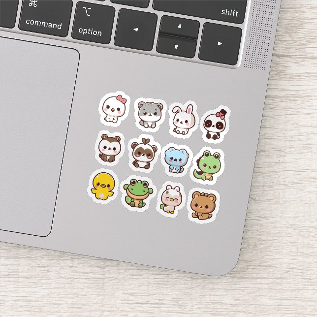 Set autocollant animaux Cute kawaii (Détail)