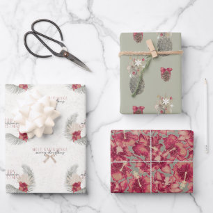 Set B, Papier d'enveloppement de Noël de style haw