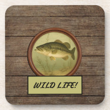 Set de dessous de verre en bois foncé motif bois p