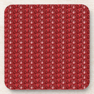 Set de dessous de verre en liège pailleté rouge fo
