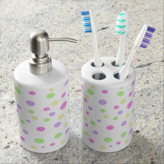 Set De Salle De Bain Ensemble en pastel de salle de bains de pois