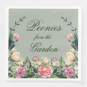 Set de serviettes en papier (50) pivoines du jardi