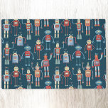 Set De Table Amusant 1950s Style Rétro Robot Motif foncé<br><div class="desc">Des robots de style 1950 rétro à l'aspect agréable et serviable. Grand-père les a probablement fait dans son hangar. Intelligence artificielle,  mais pas d'une manière effrayante.</div>