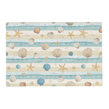 BLEU PASTEL & ÉTOILE DE MER ET COQUILLAGES TANNÉs