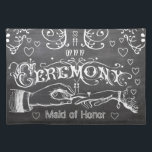 Set De Table Bridesmaid Chalkboard Moderne Typographie Vintage<br><div class="desc">Retro Chalkboard Art avec la main de Groom Placing the Ring on His Bride's Finger comme ils disent "I Do" Chalkboard Typographie victorienne rétro sur le dos. Anglais Cottagecore Wedding Invitations avec un élément vintage de frontière qui est unique et sûr d'obtenir beaucoup de compliments lorsque vous envoyez ceux-ci à...</div>