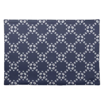Set de table en linge de maison (minuit/blanc)