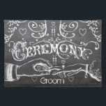 Set De Table Grom Chalkboard Typographie Vintage moderne<br><div class="desc">Retro Chalkboard Art avec la main de Groom Placing the Ring on His Bride's Finger comme ils disent "I Do" Chalkboard Typographie victorienne rétro sur le dos. Anglais Cottagecore Wedding Invitations avec un élément vintage de frontière qui est unique et sûr d'obtenir beaucoup de compliments lorsque vous envoyez ceux-ci à...</div>