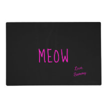 Meow mignon texte rose chaud personnalisé animal d