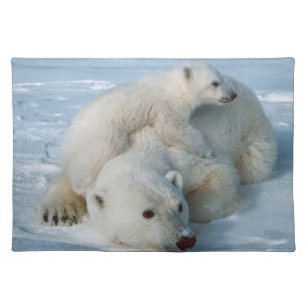 Set De Table Ours polaire et petits amoureux de la faune