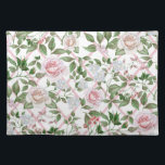 Set De Table Pink Roses<br><div class="desc">Romantic pink roses and tea roses on a pink lattice white background with créof greenery to make it pop. A vintage inspecter red floral design.</div>