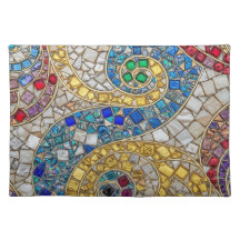 Tapis de table en tissu artistique mosaïque couleu