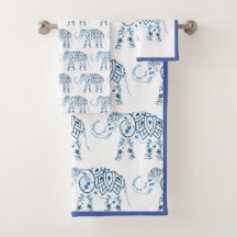 Set de toallas Elefante Mandala Azul