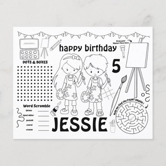 Sets de table artistiques, activité artistique et  (Devant)