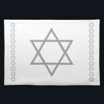 sets de table de blanc d'ÉTOILE DE DAVID de gris<br><div class="desc">les sets de table blancs de grande ÉTOILE DE DAVID de gris argenté avec des étoiles de David équilibrent</div>