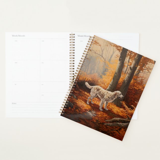 Setter anglais en automne Leaves Fall Inspire (Devant avec enveloppe)