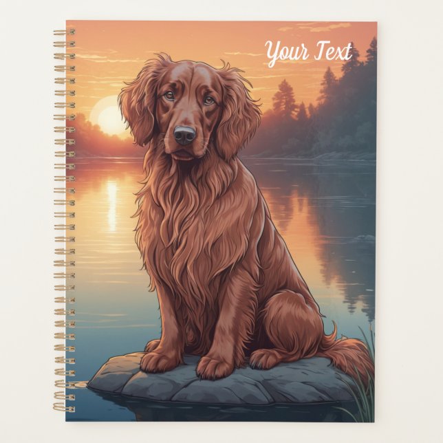Setter Irlandais au bord d'un lac (Devant)