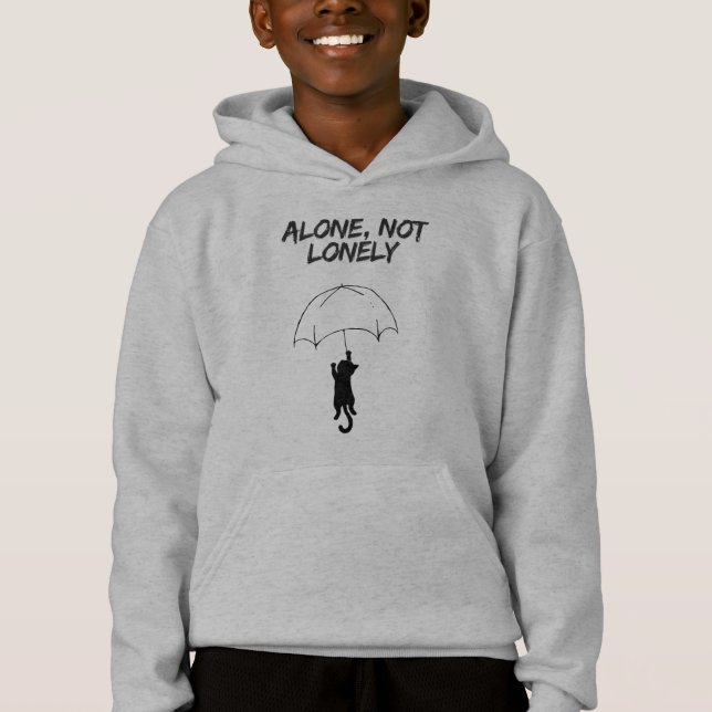 Seul, pas solitaire – T-shirt à capuche pour chat  (Devant)